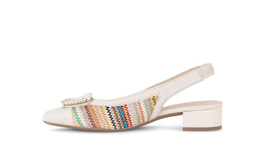 Escarpins brides arrière beiges en cuir