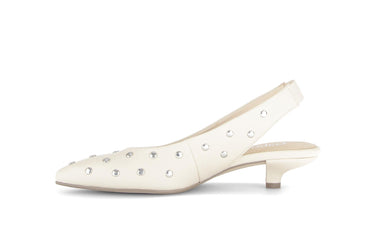 Brides arrière crème en cuir