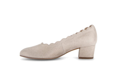 Escarpins beiges en nubuck irisé