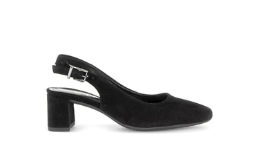 Escarpins brides arrière noires en nubuck