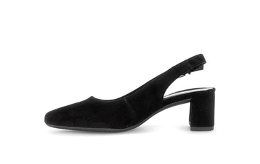 Escarpins brides arrière noires en nubuck