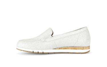 Ballerines blanches en cuir imprimé reptile