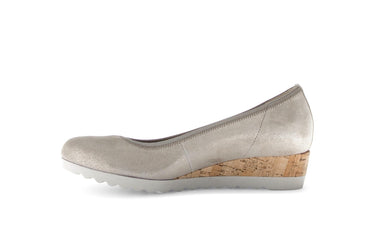 Ballerines beiges/irisées en nubuck