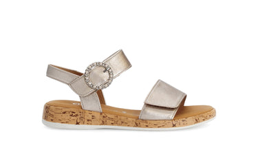 Sandales dorées en cuir