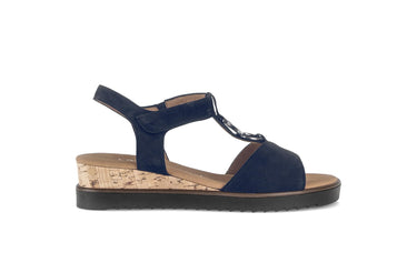 Sandales bleues en cuir