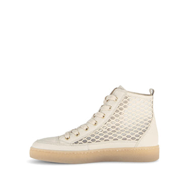 Baskets montantes crème en cuir