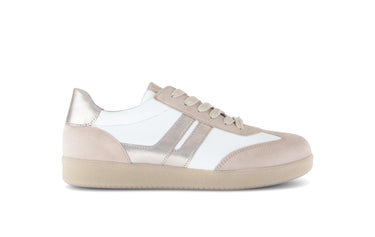 Baskets rose poudré en cuir et nubuck