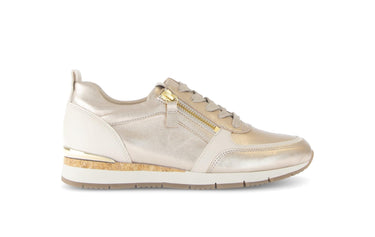 Baskets beiges en cuir