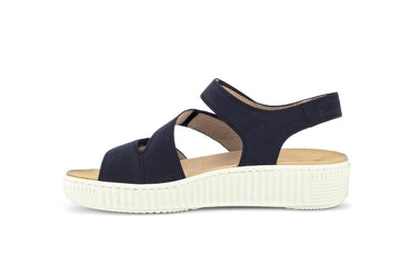 Sandales bleues en nubuck (semelle amovible)