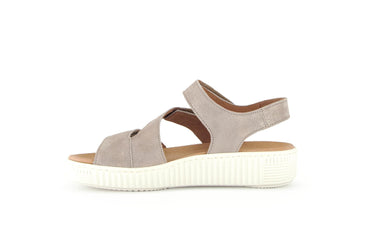 Sandales beiges en nubuck irisé (semelle amovible)