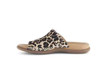 Mules léopard en cuir