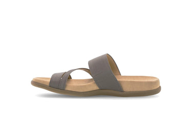 Mules taupe en textile