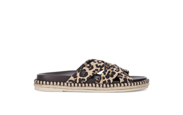 Mules léopard en cuir