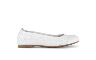 Ballerines crème en cuir