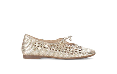 Ballerines dorées en cuir