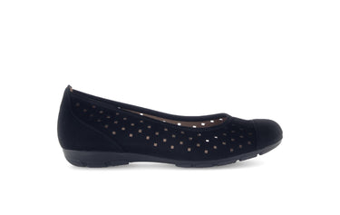 Ballerines perforées noires en Nubuck