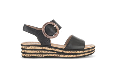 Sandales noires en cuir