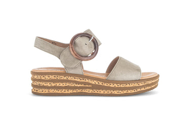 Sandales beiges/métallisées en nubuck