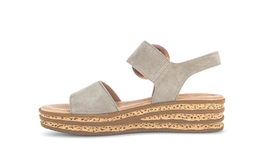 Sandales beiges/métallisées en nubuck