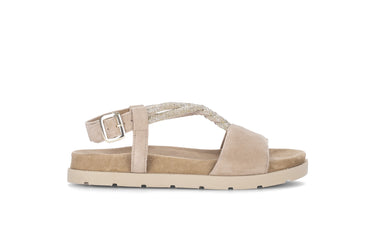 Sandales beiges en velours