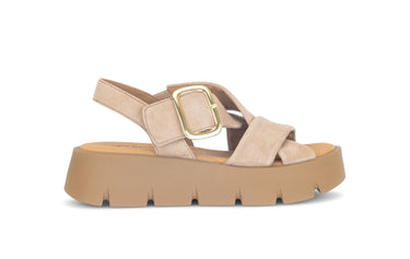 Sandales beiges en cuir