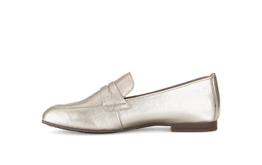 Mocassins dorés en cuir