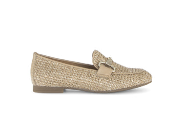 Mocassin beiges en cuir tressé