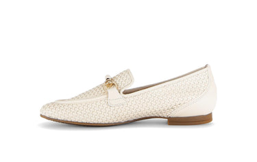 Mocassin (Slip-on) crème en cuir