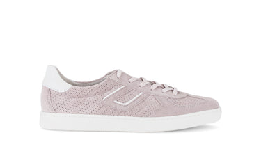 Baskets blanches/violettes en velours