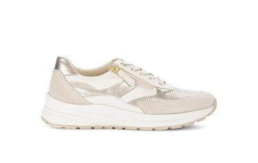 Baskets beiges en cuir