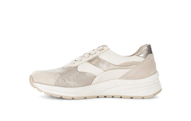 Baskets beiges en cuir