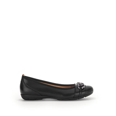 Ballerines noires en cuir lisse