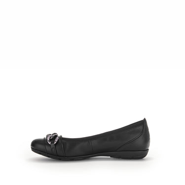 Ballerines noires en cuir lisse