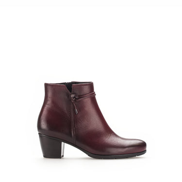 Bottines bordeaux en cuir lisse